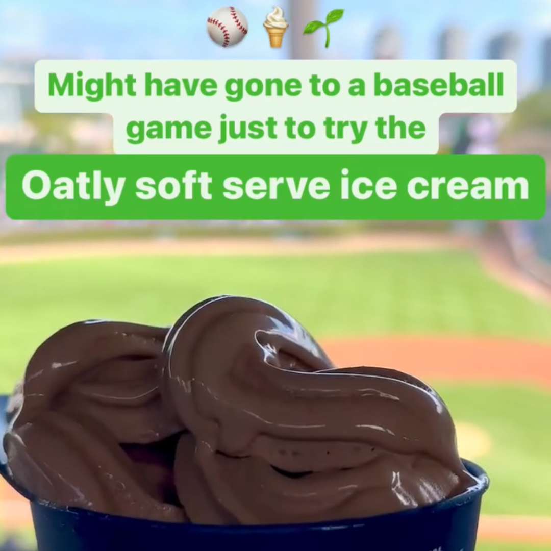 Vegan oatly soft serve at Baseball Game 